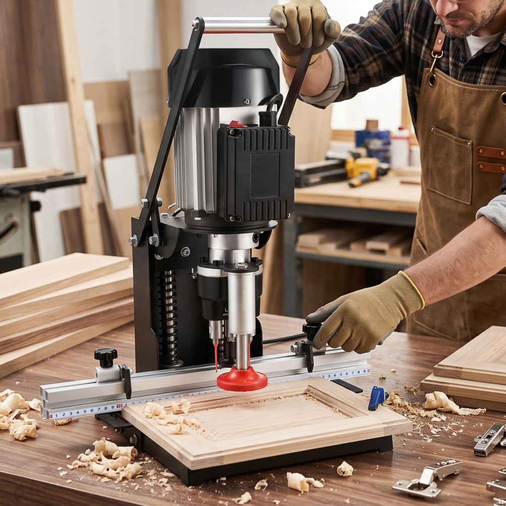 Manual HandHeld Hinge Drilling Machine 0-40mm Depth Portable Puncher Woodworking