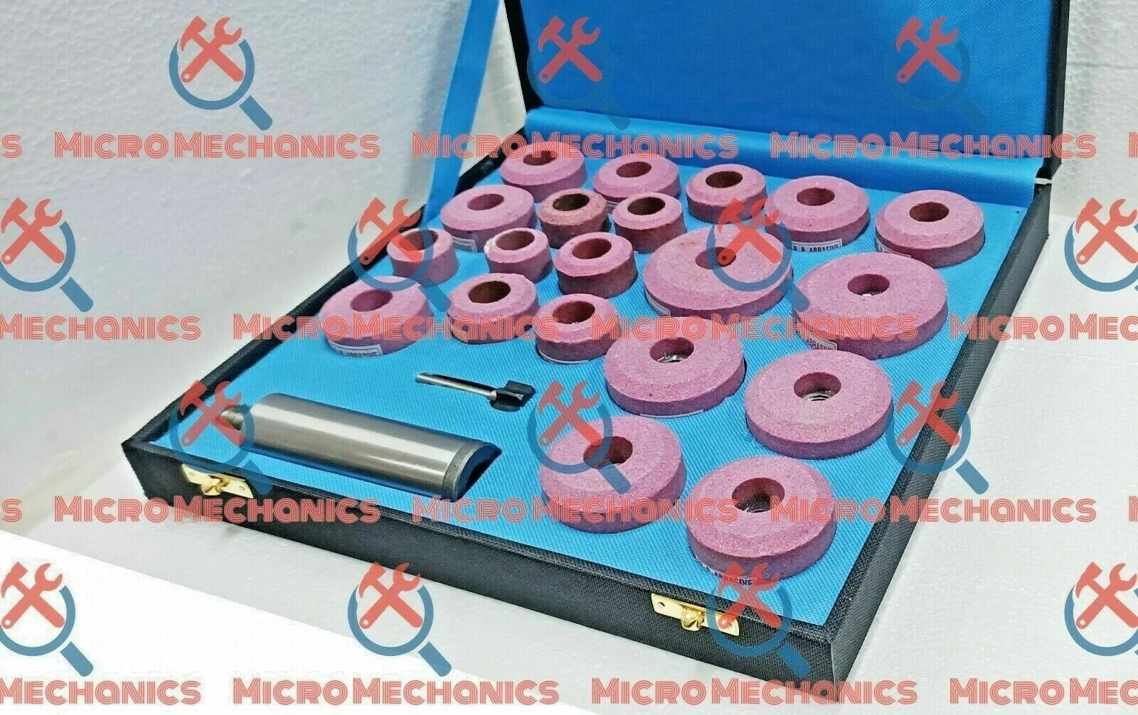 VALVE SEAT GRINDING STONES KIT OF 20 SATELLITE PINK + 1702 BB SIOUX HOLDER USA