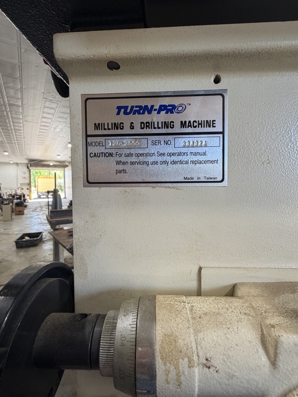 Turn-Pro Milling & Drilling Machine Model 126-2655 Floor Standing Good Shape!
