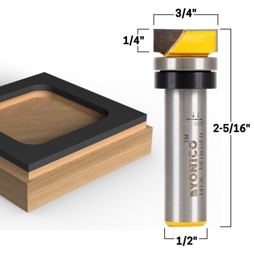 3/4″ Diameter Flush Trim Template Router Bit – 1/2″ Shank – Yonico 14176