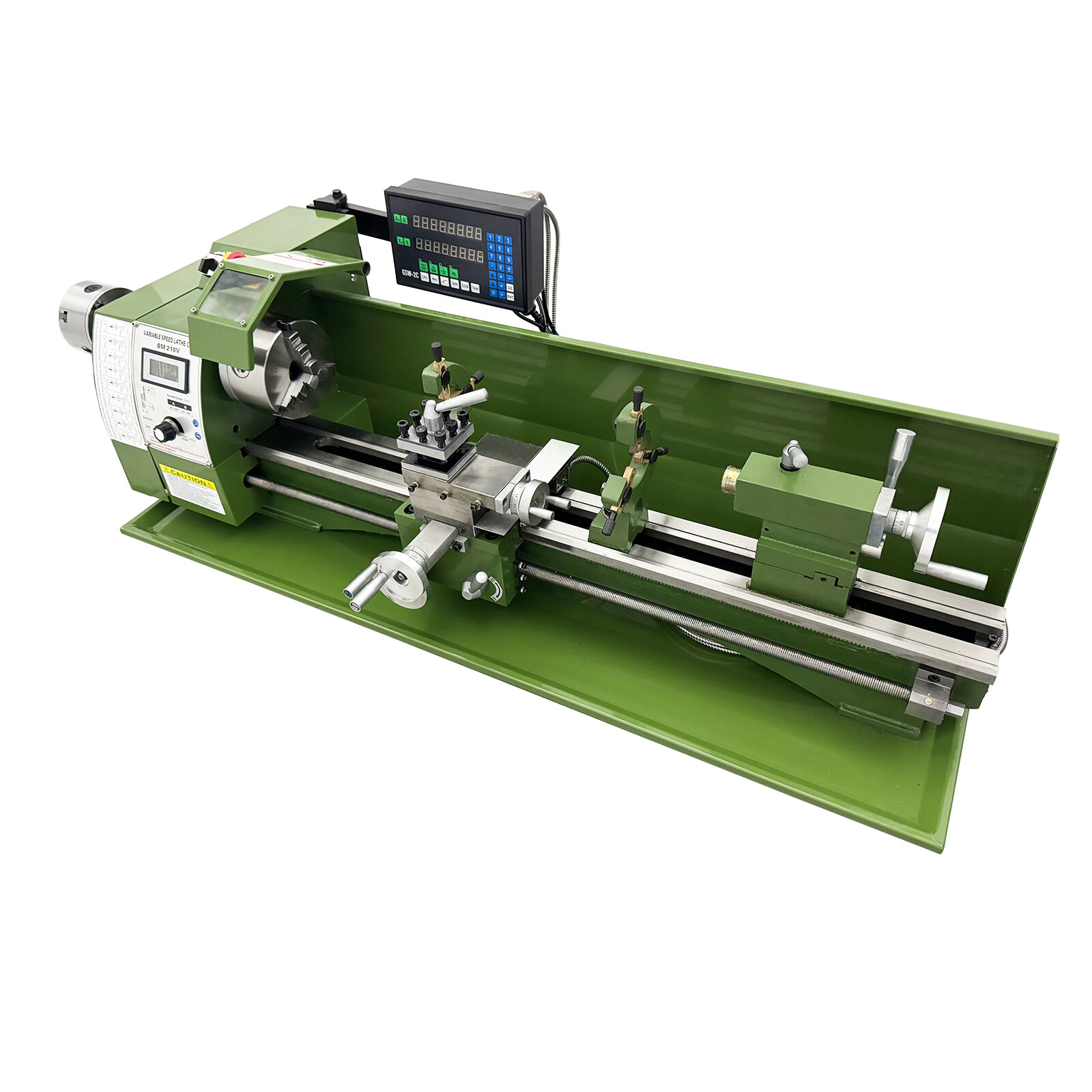110V Double Chuck Metal Lathe Brushless Motor with Grating Ruler Imperial Thread