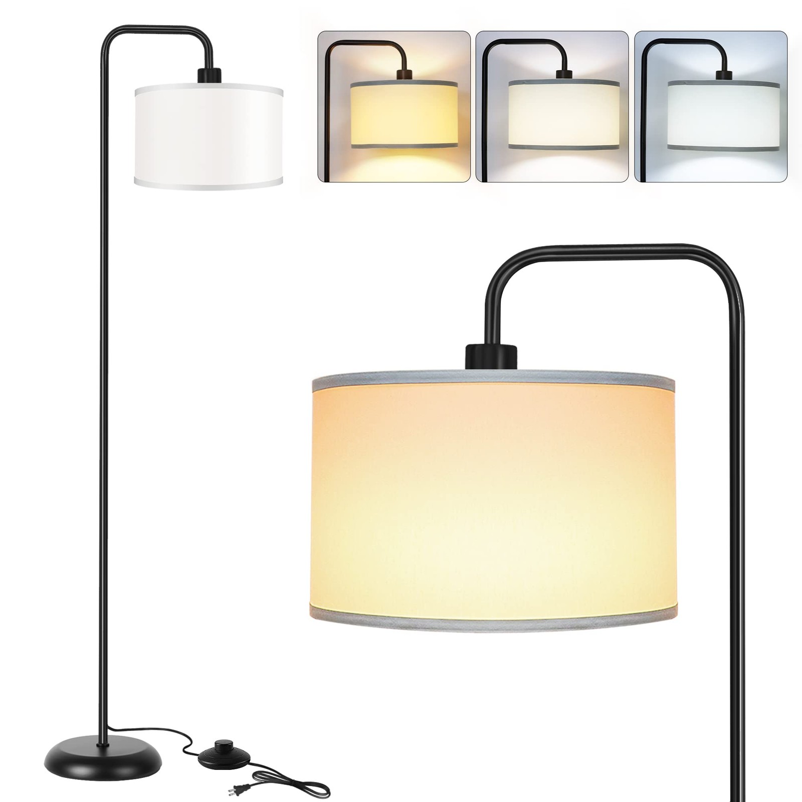 [Upgraded] LED Floor Lamp for Living Room, 3 Color Temperature Floor Lamp with F