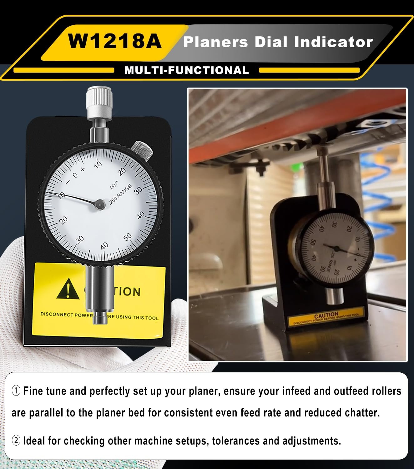 W1218A Dial Indicator 360 Degree Durable Powerful Magnetic Base for Planers