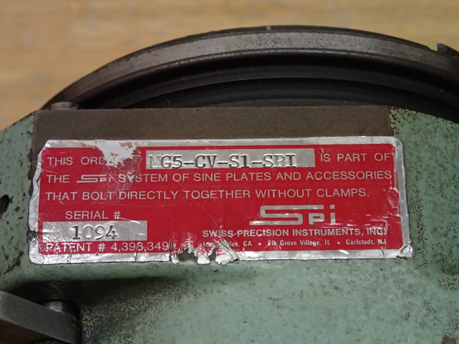 SPI Master Grind Spin Index Fixture Tool MG 5CV S1 Estate Item Project MG5CVS1