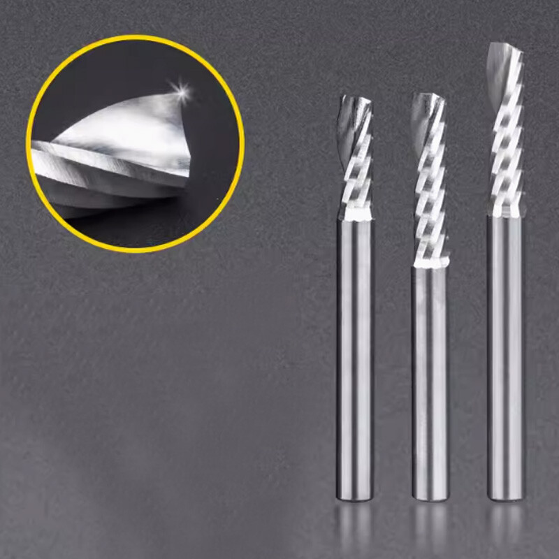 10Pcs 4mm Carbide Single Flute Spiral Router Bit End Mill CNC Cutter MDF Acrylic