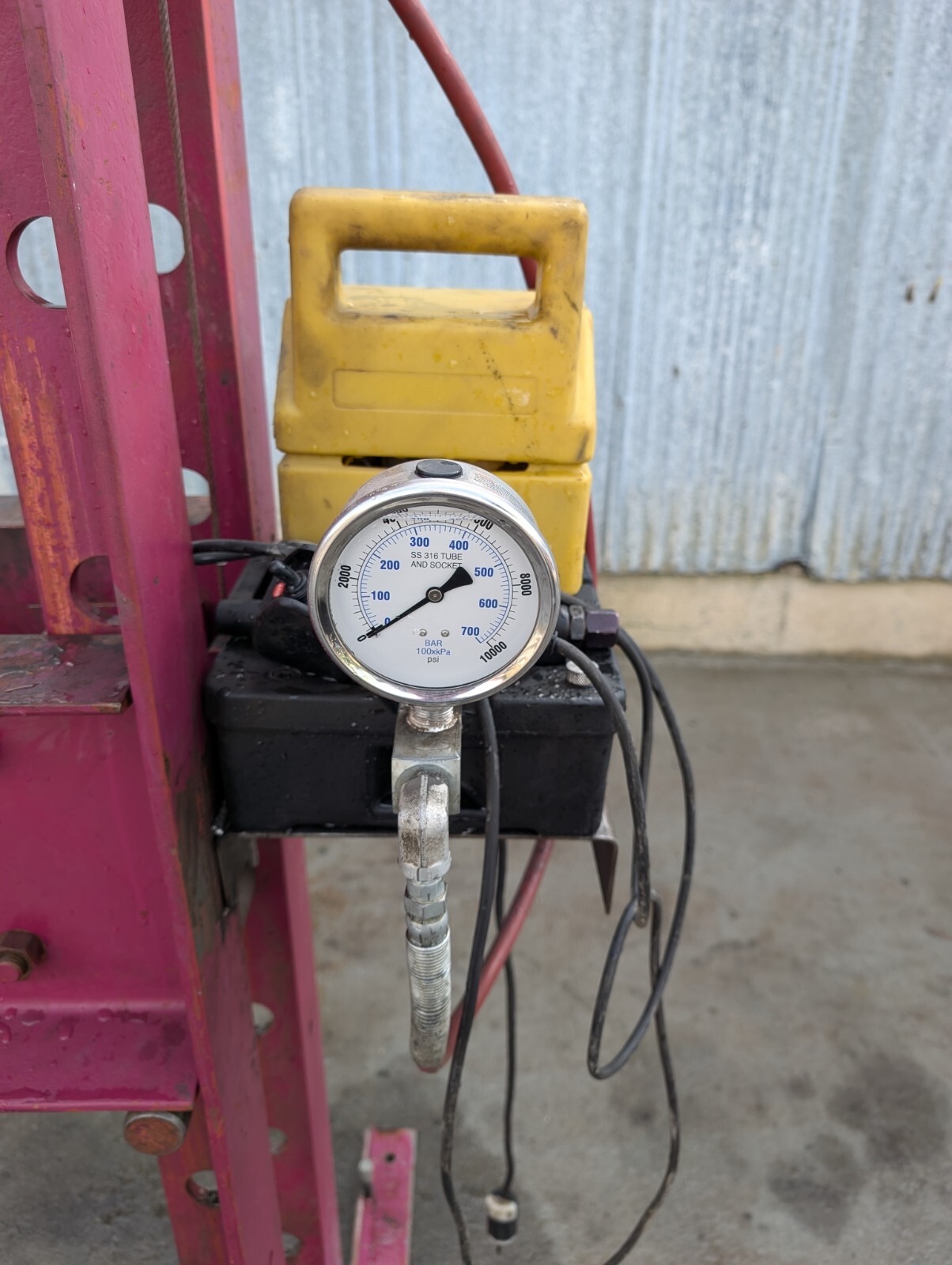 Enerpac 50 Ton, H-Frame Electric Over Hydraulic Press With Interchangable Bits