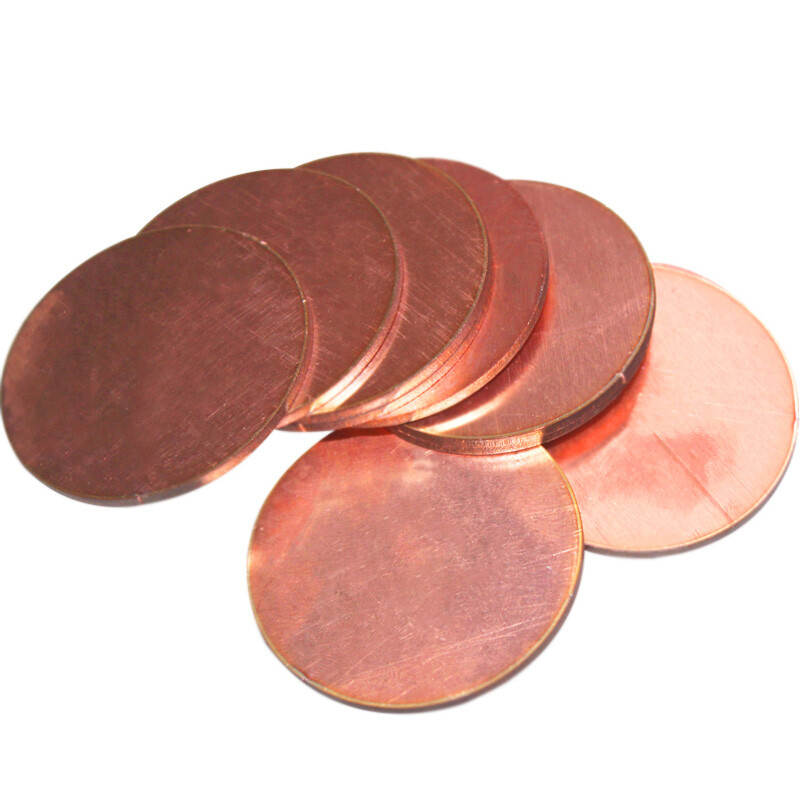 Solid Pure Copper Discs Blank Round Plate Metal Sheet Ø10-200mm Thickess 0.5-3mm
