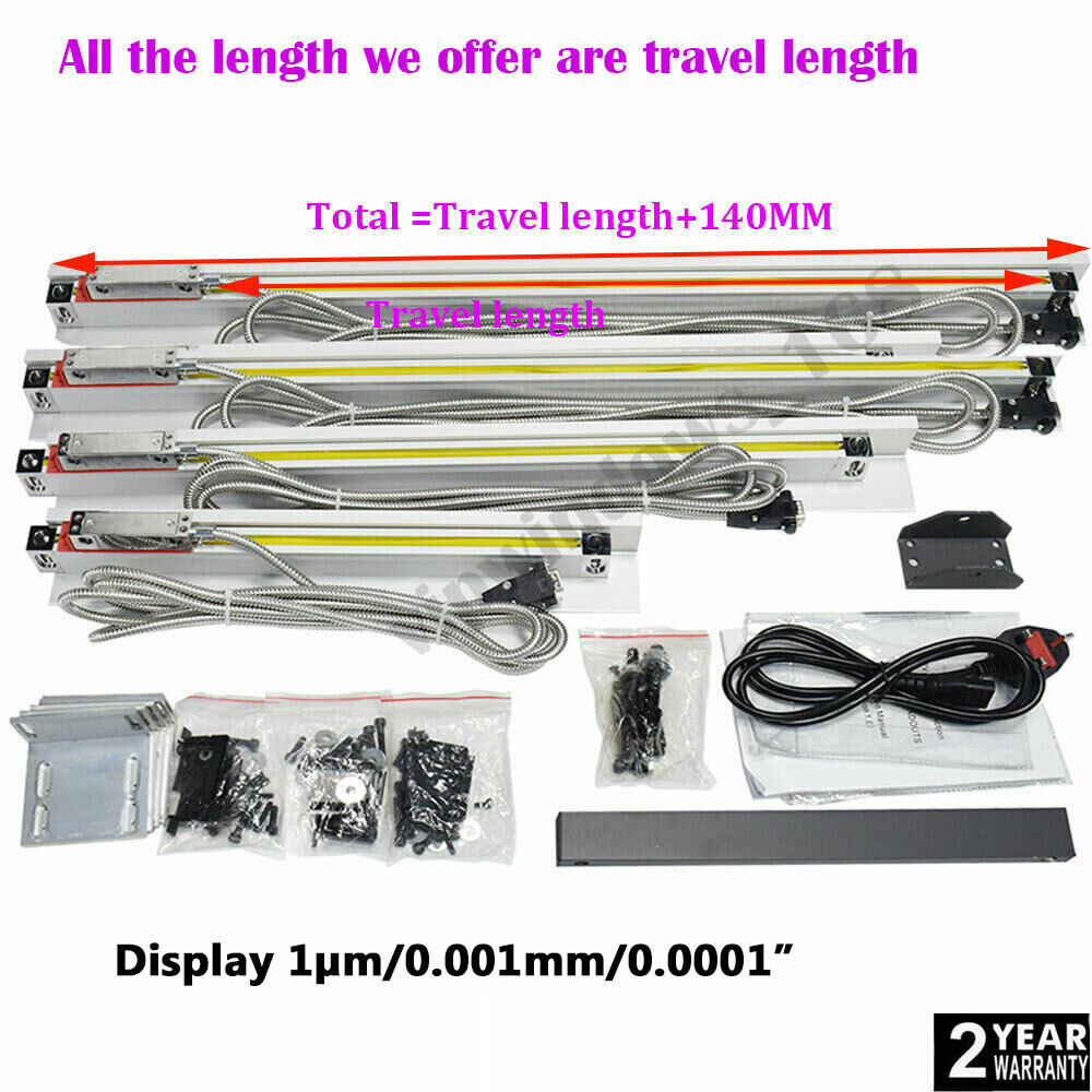 TOAUTO 1μm Linear Scale DRO 2/3 Axis Digital Readout Glass Encoder Lathe Milling