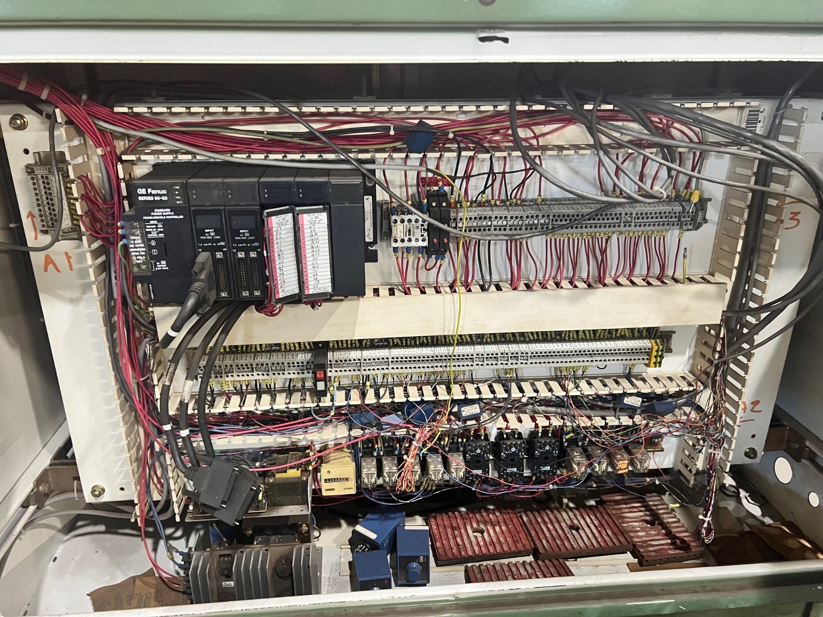 USED PEDDINGHAUS CNC DRILL LINE CONTROL, FAGOR, PACIFIC SCIENTIFIC, GE FANUC