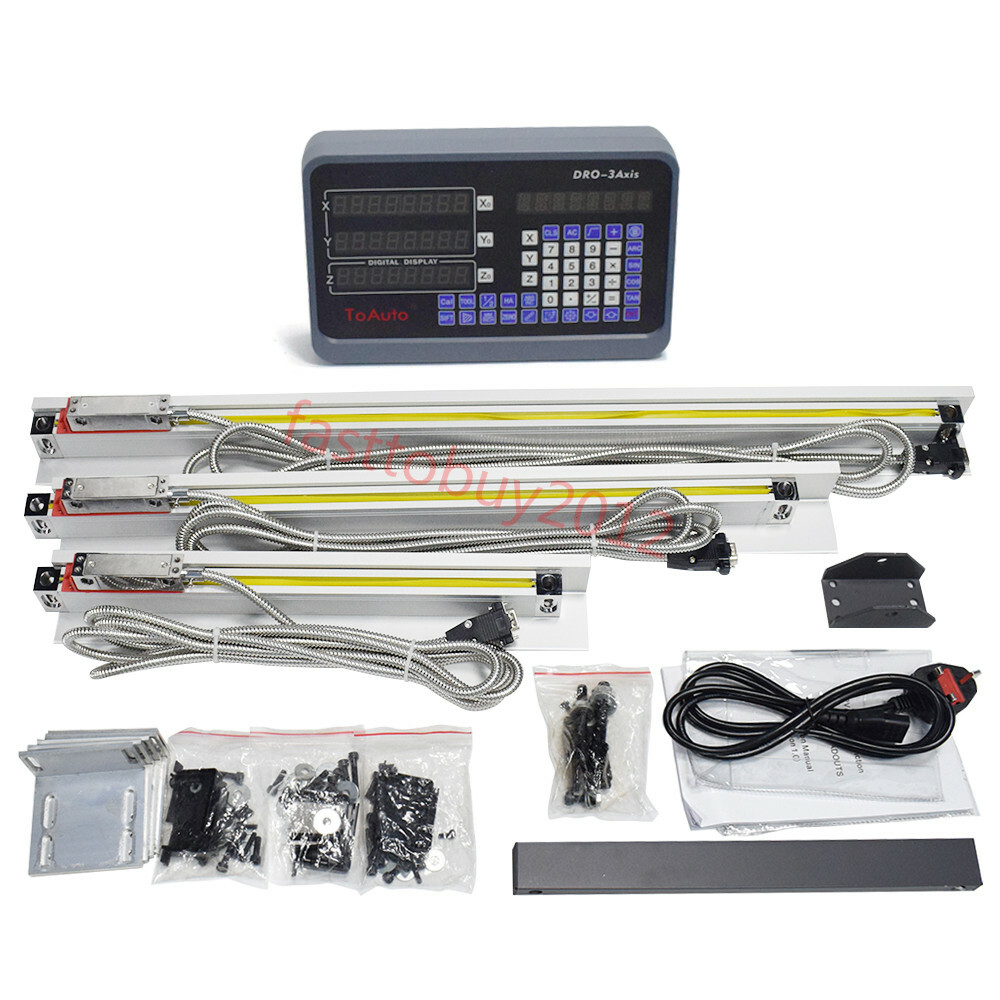 150mm+200mm+300mm Linear Scales 3 Axis DRO Digital Readout Kit for Mill Lathe US