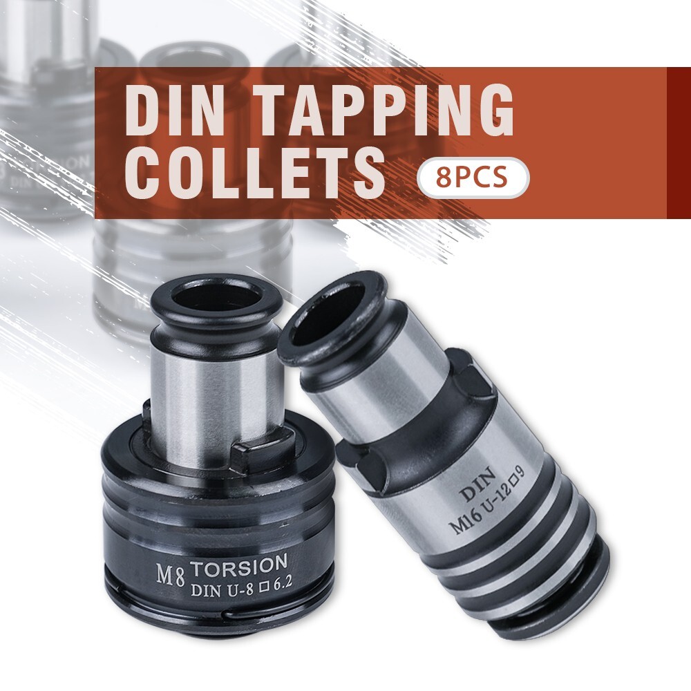 8PCS GT12 DIN Tapping Collets Torque Collet for M16R Tapping Machine