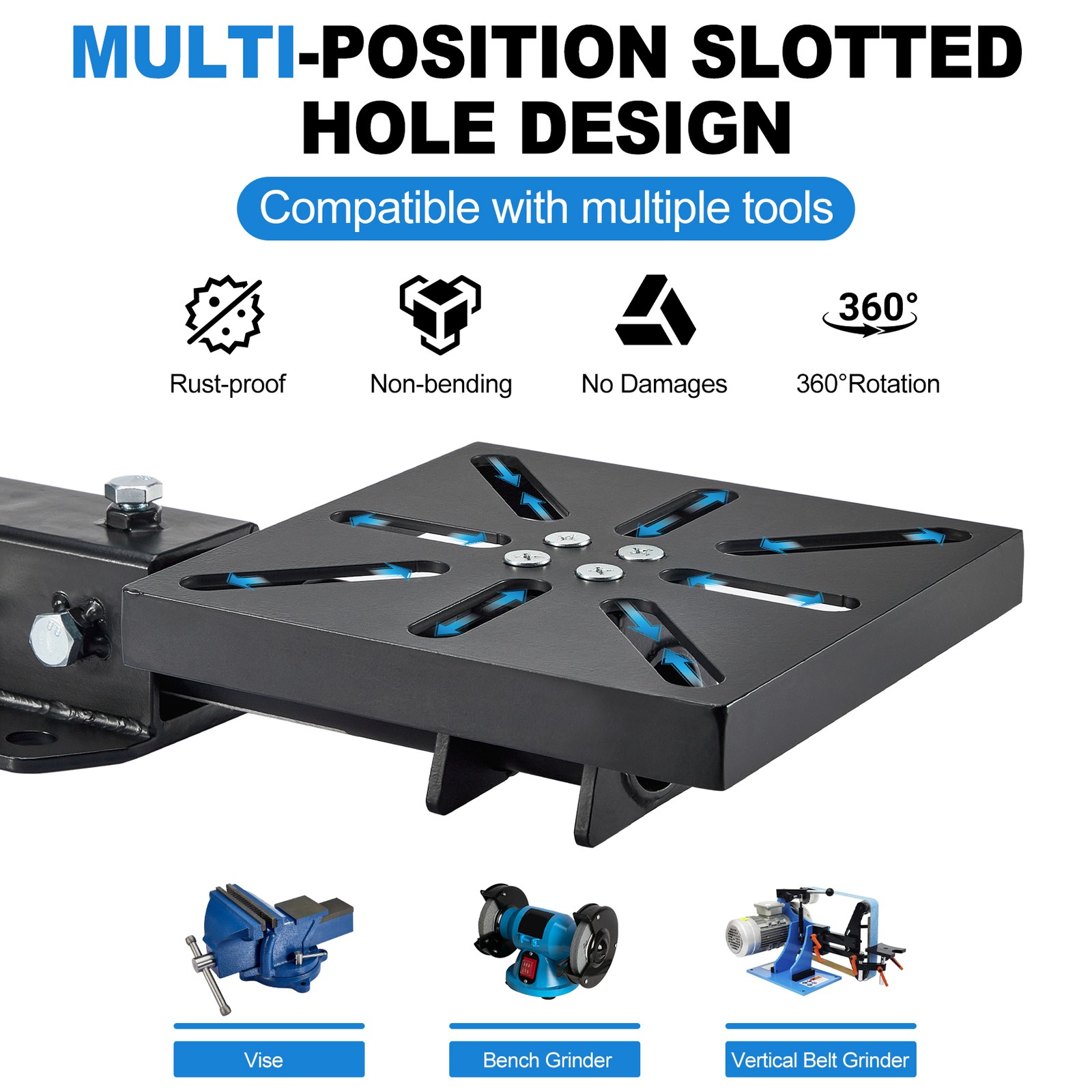 7.9″ x 7.9″ Mounting Plate Rotating Bench Vise Mount For Bench Vise Grinder