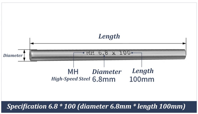HSS Round Steel Stick Round Bar Solid Rods Dia. 0.8mm-13mm Length 100mm/200mm