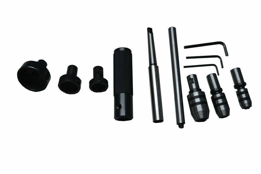 Lathe Tailstock Tap And Die Holder Set MT3 Shank Threading Tapping Kit 9 Pcs Set