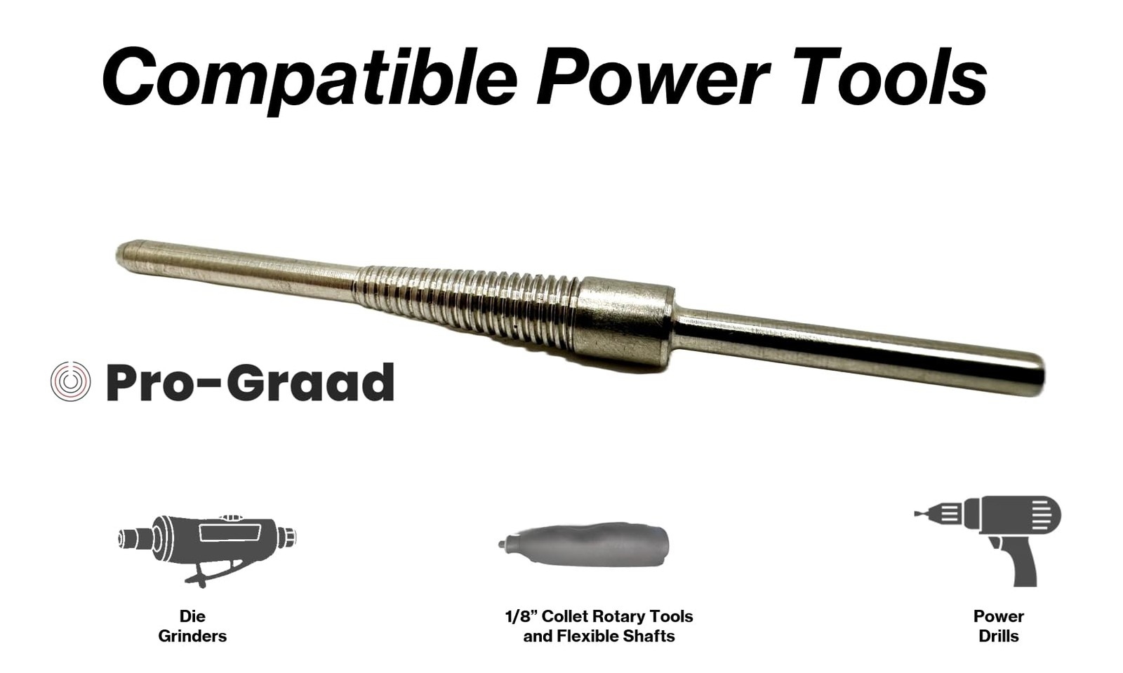 ProGraad CR5 1/8” Shank Stainless Steel Cartridge Roll Mandrel, Standard Tape…