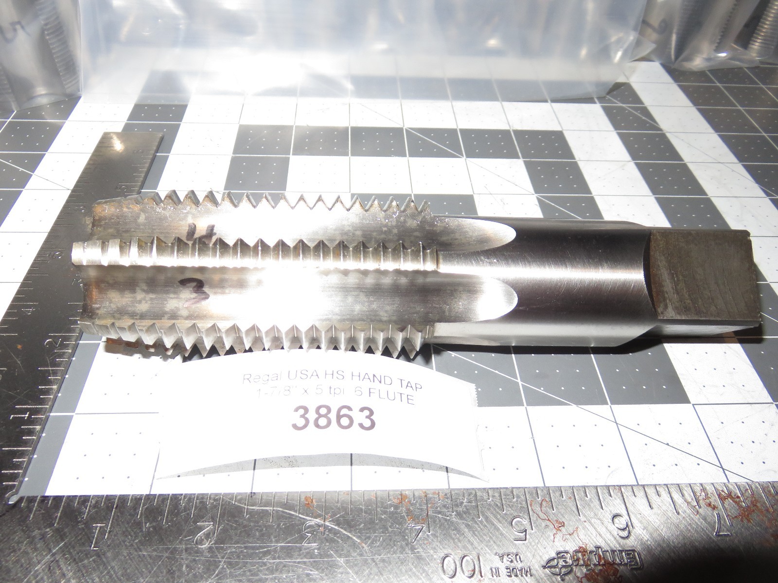 Regal USA 1-7/8″ x 5 tpi NS HS GR-4 7-U Hand Tap, 6 Flute Nos Condition ((3863))
