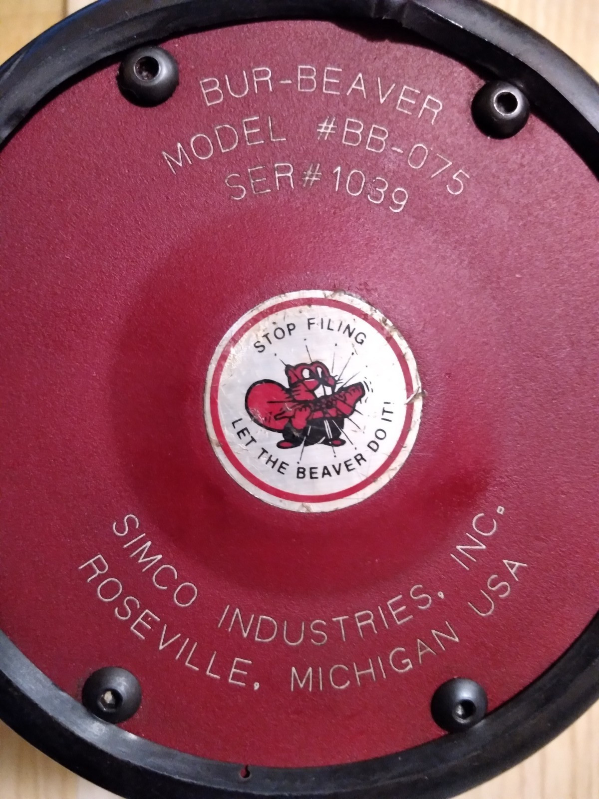 SIMCO Bur Beaver BB-075 Pneumatic Deburring Chamfering and Beveling Machine
