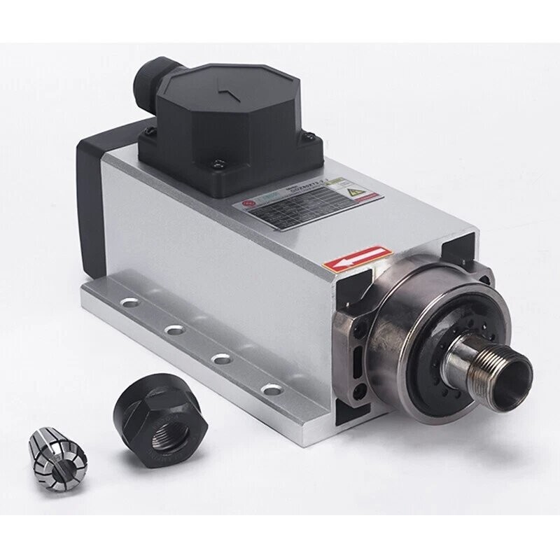 2.2KW ER20 Air-cooled Square Spindle Motor CNC Router Milling Engrave 220V/380V