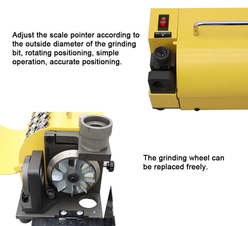13A Model Drill Bit Grinder Drill Sharpening Machine 110V 120W 100-135 Angle