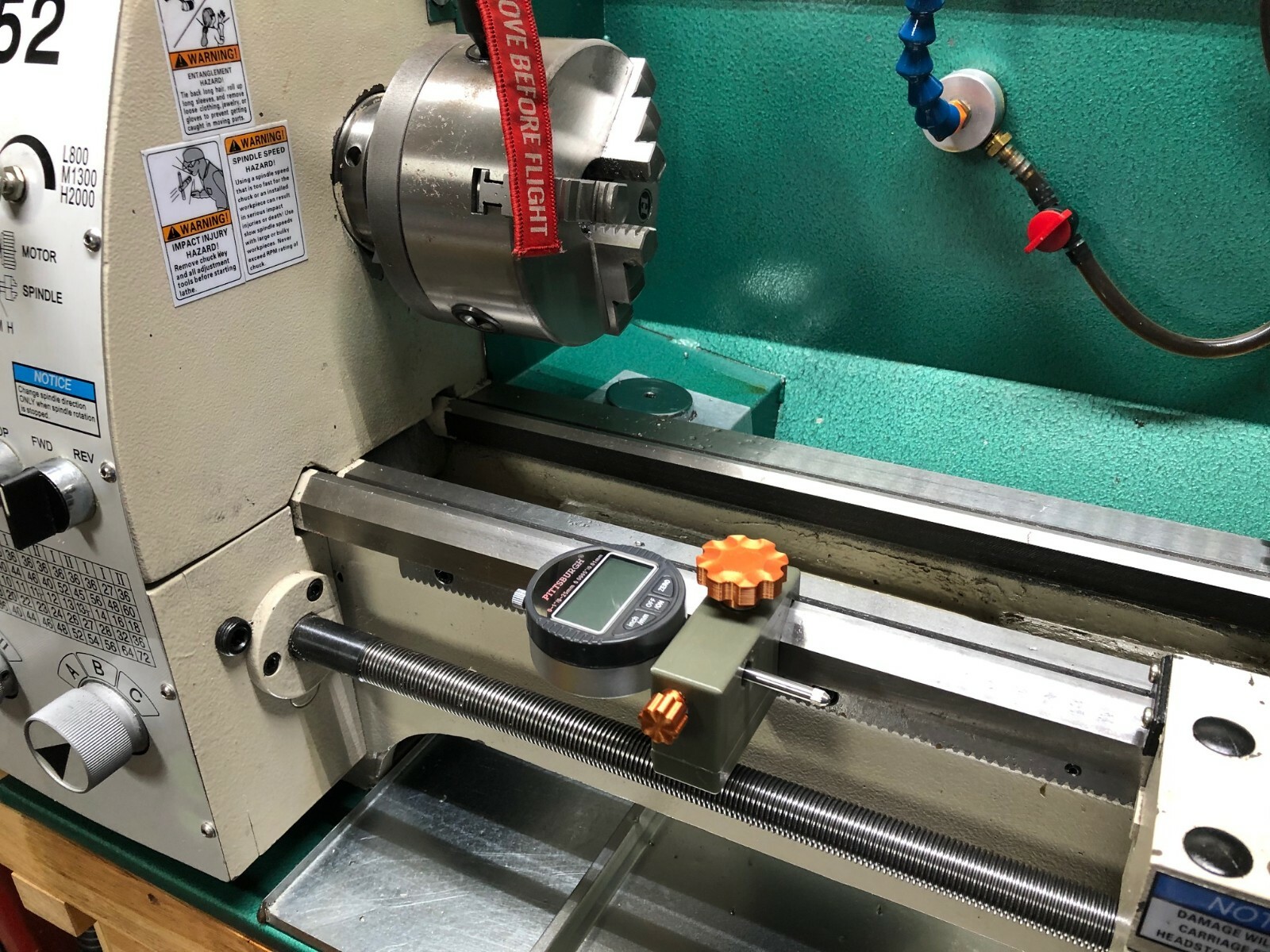 Fits Grizzly model G1031 13.5×40 lathes carriage Dial Indicator Holder!
