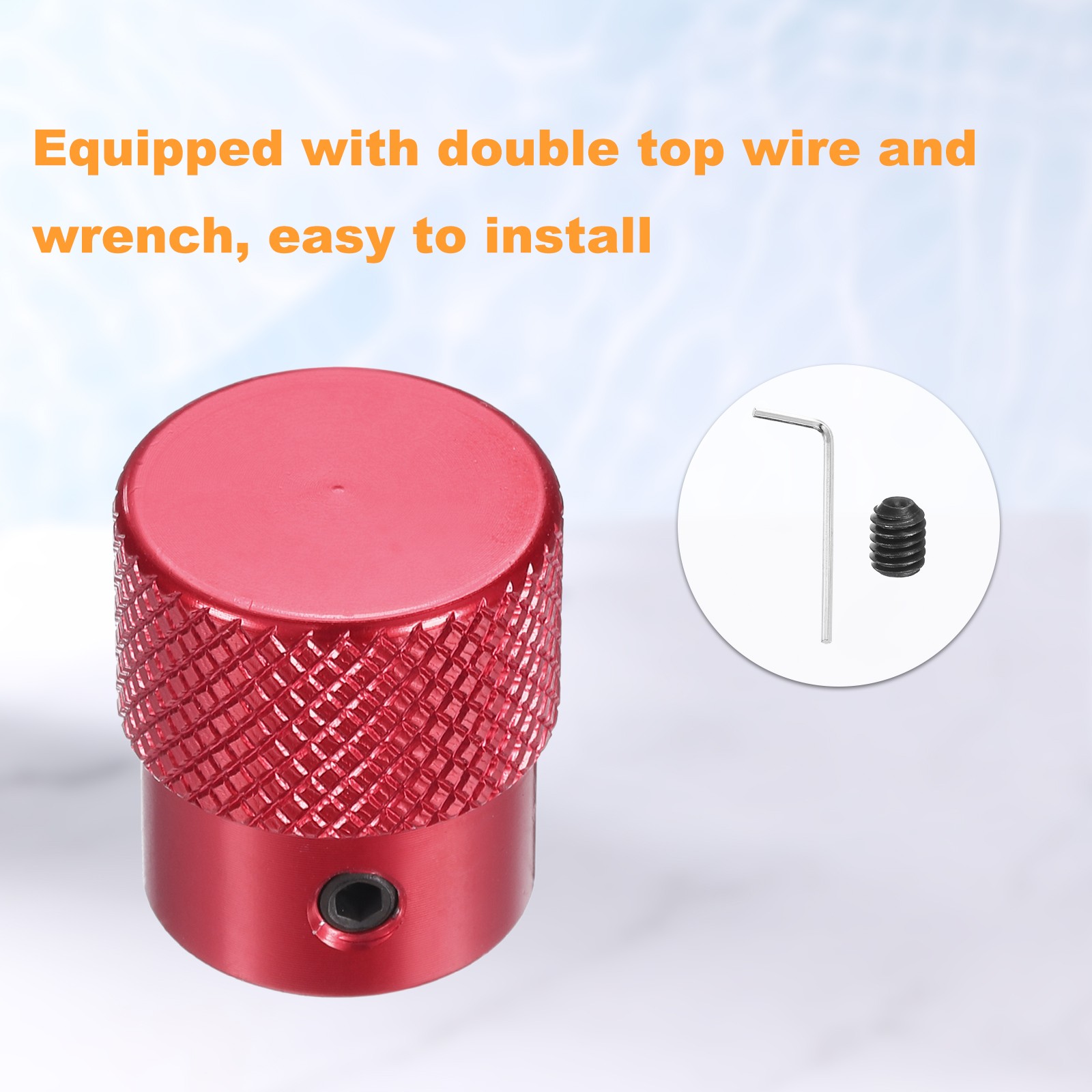 Anodization Aluminum Alloy Handwheel 4mm Bore 20mm OD Knurled Knob, Red