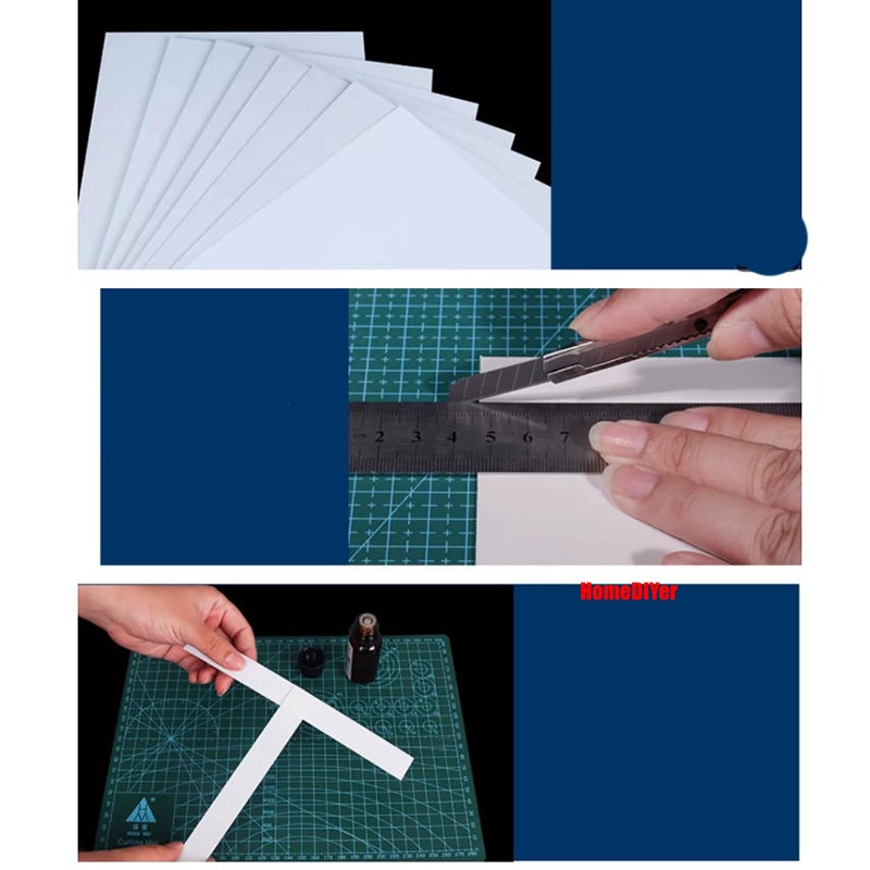 ABS Plastic Sheet DIY Project Model Making Plate Board Black White Beige 0.5-5mm