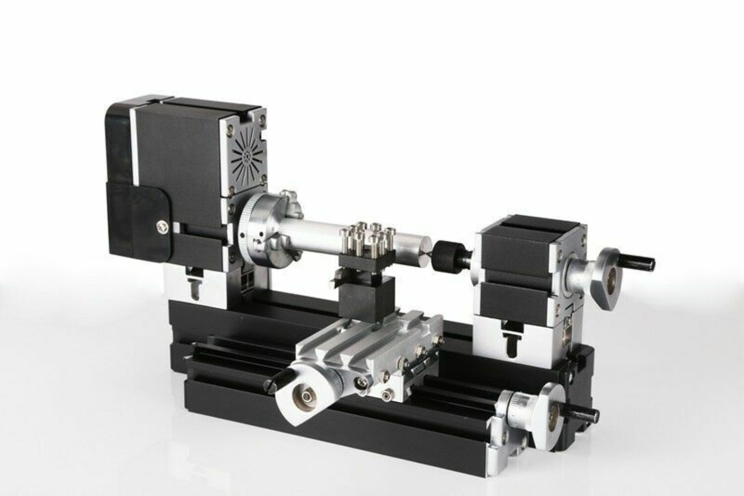 60W High Power Mini Metal Motorized Lathe Metal Woodworking Lathe Machine