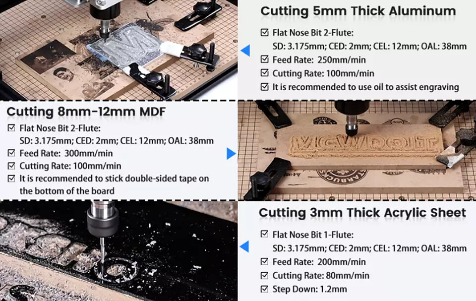 MDF Table CNC 4540 Router 500W Engraver Machine+20W/40W Laser+Offline controlle