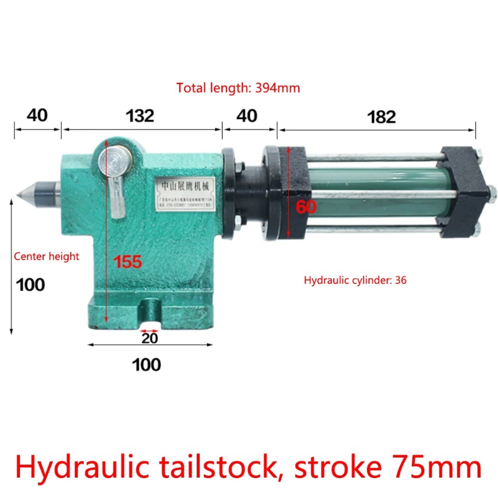 Pneumatic, Hydraulic, Lathe Tailstock, Easy Instrumentation Car Active Tailstock