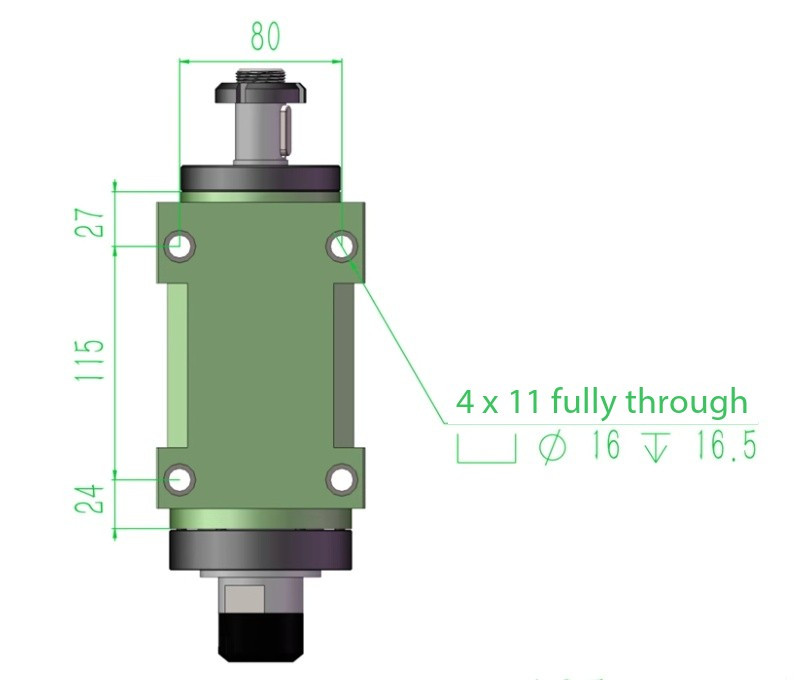 ER25 BT30 Morse Taper No. 3 Power Head High-Precision Spindle Mechanical CNC
