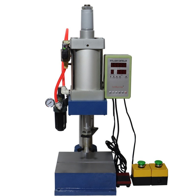 110V 1763Lb Vertical Pneumatic Punch Machine 2 Buttons Controller Adjustbale