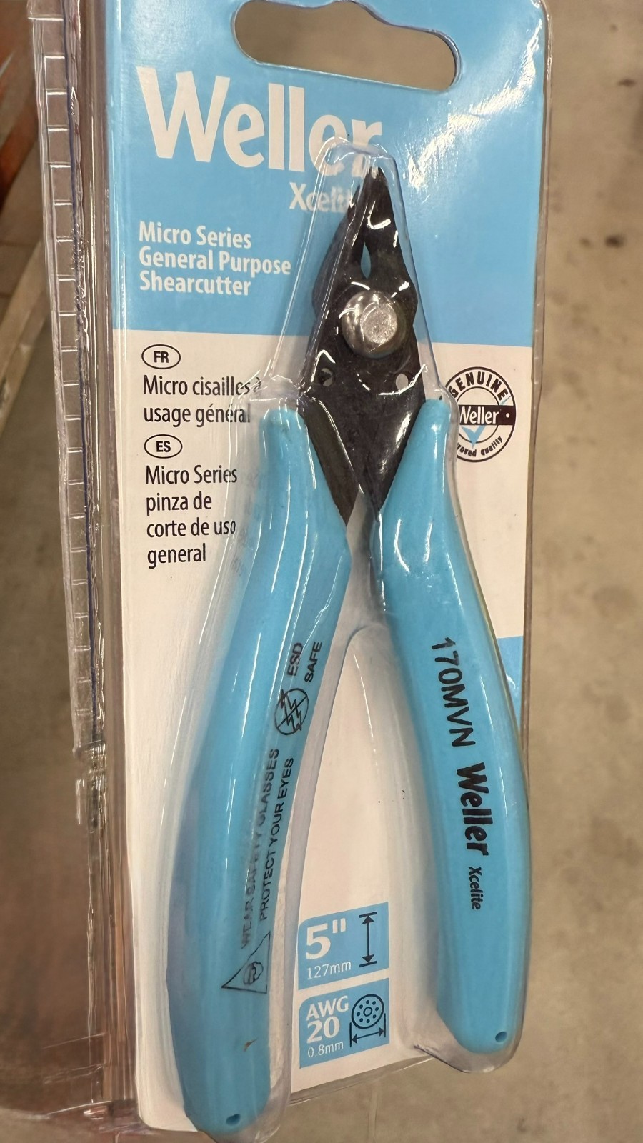 Weller 170MVN ESD Safe Shear Cutter , 127 mm (5 inch), Blue