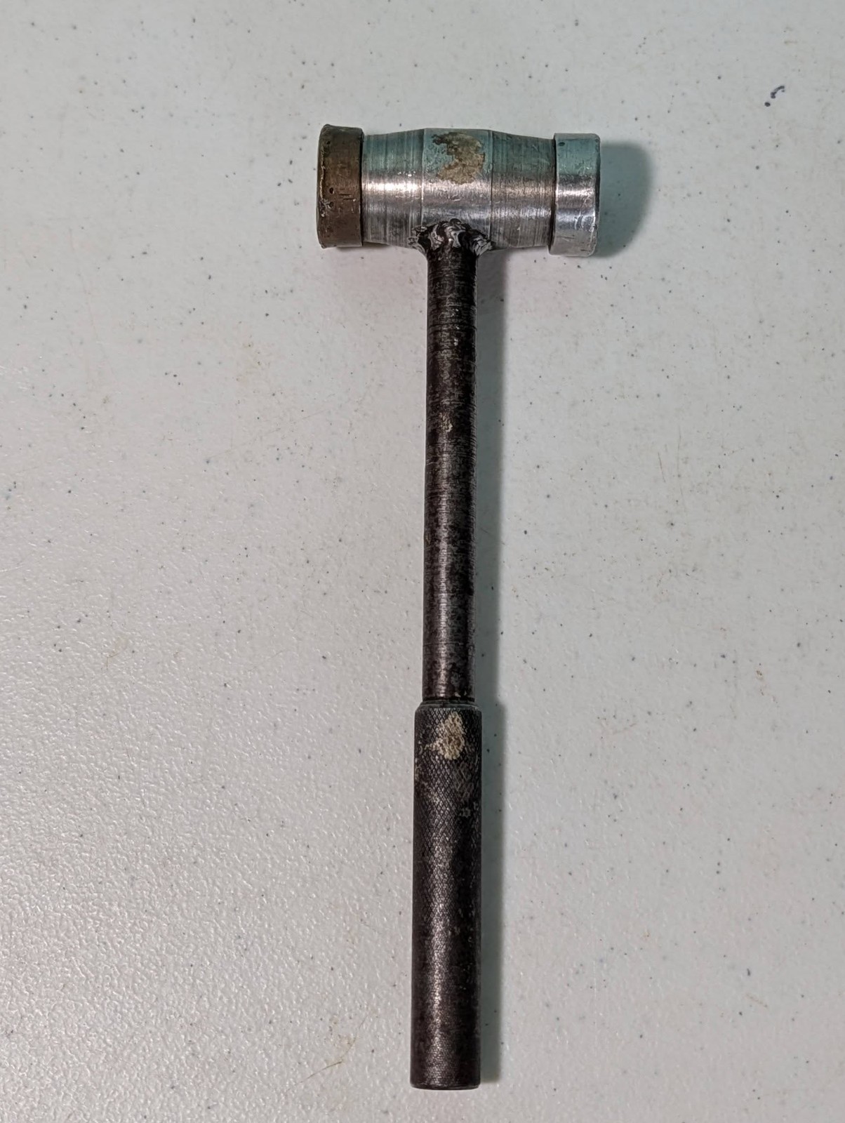 Vintage Machinists Screw On Hammer 9 Long One Side Brass All Metal Hammer