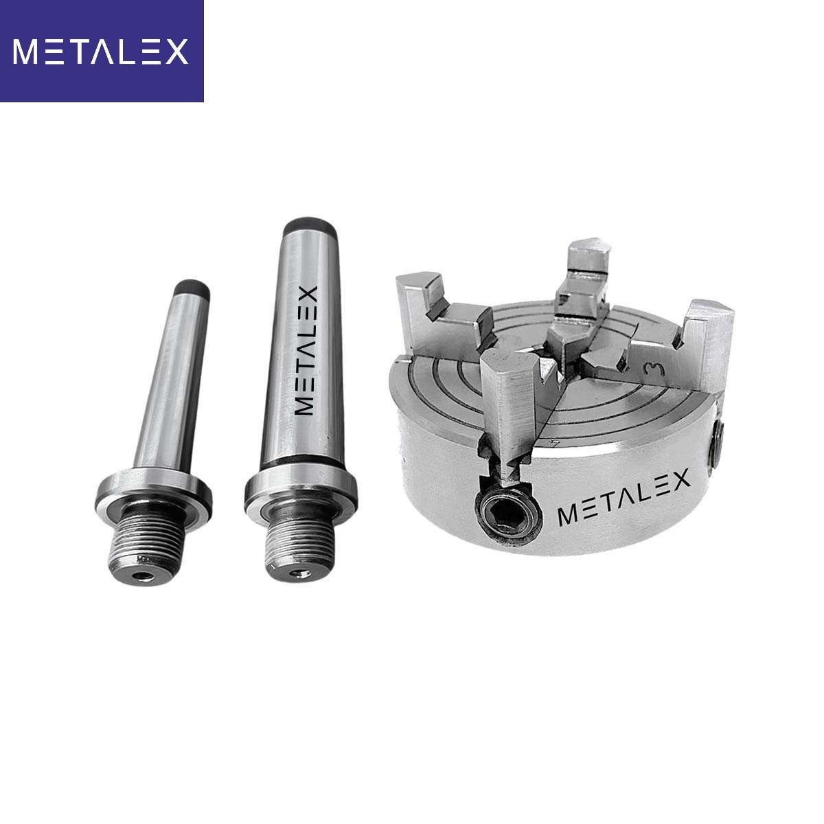 2-3/4″ Independent 4 Jaw 70mm Lathe Chuck MT1 MT2 Adapters Drill Metalwork Shank