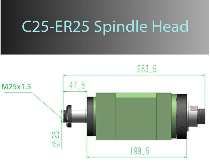 ER25 BT30 Morse Taper No. 3 Power Head High-Precision Spindle Mechanical CNC