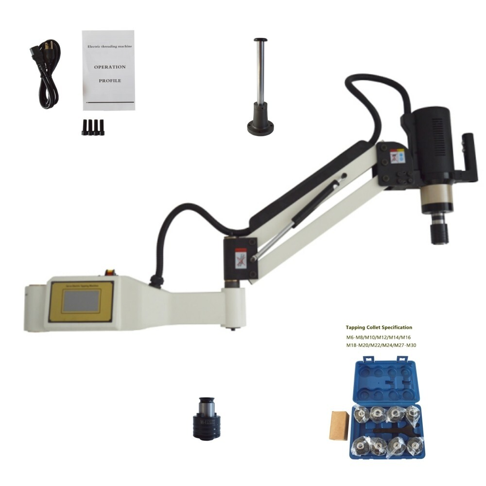 220V 1200W Tapping Machine Electric Touch 200rpmM6-M30 Universal 360° GT24 Chuck