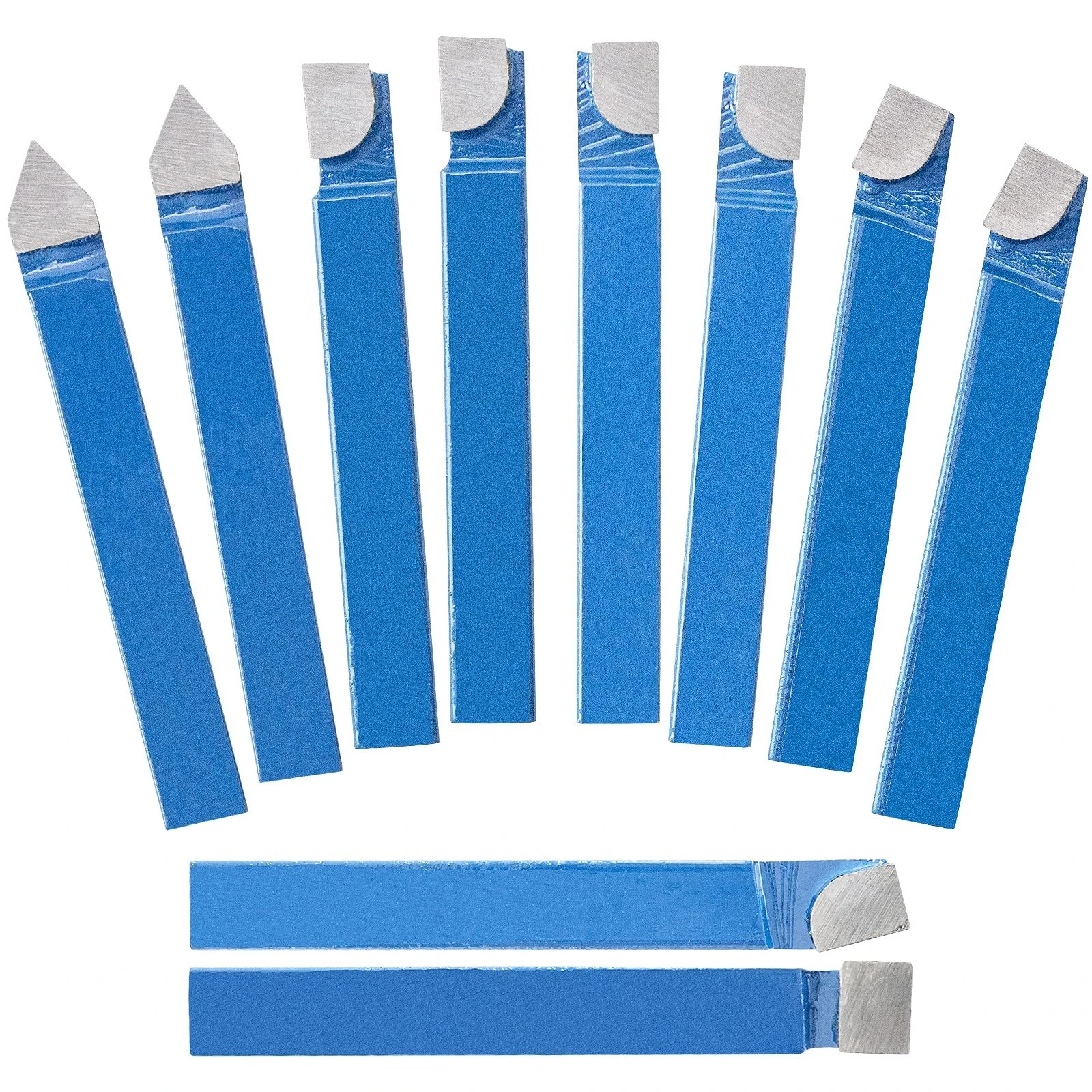 10PCS 1/4″ Metal Lathe Tooling Carbide Tip Tipped Cutter Tool,C6 Bit Cutting Set