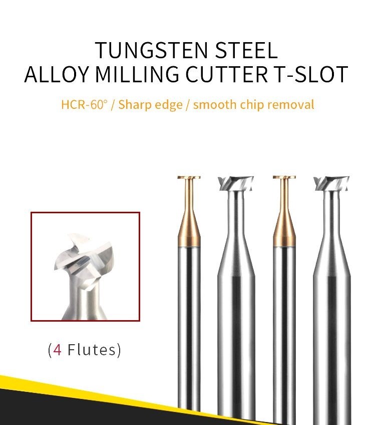 Milling Cutter CNC Machining Machine Tungsten Steel Alloy T-slot HRC60D4