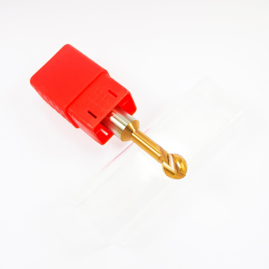 TiCN Coated Solid Carbide Ball Nose End Mill Lollipop Cutter R1mm-R6mm CNC