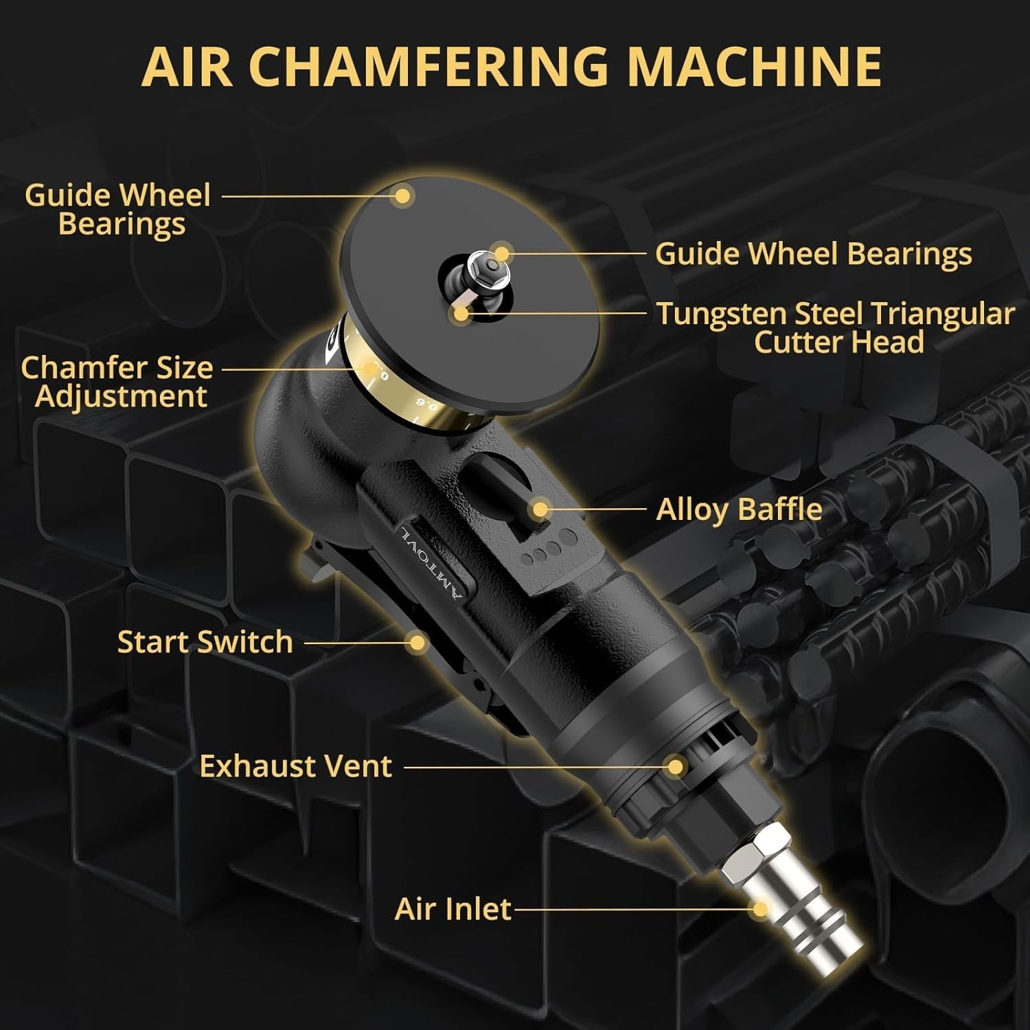 Pneumatic Chamfering Machine – 10 R & 10 C Blades Included