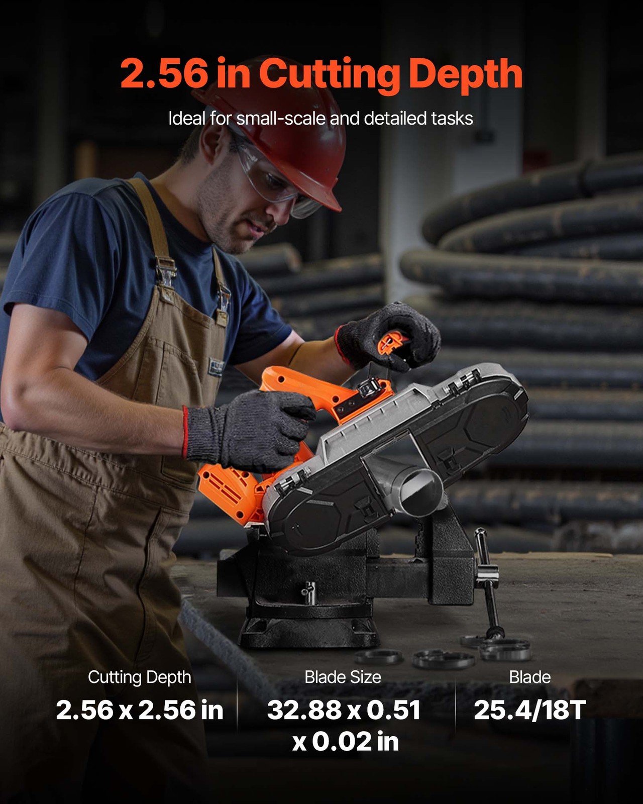 20V Portable Cordless Band Saw 2.56 Inches Deep Cut Variable Speed (Bare Tool)