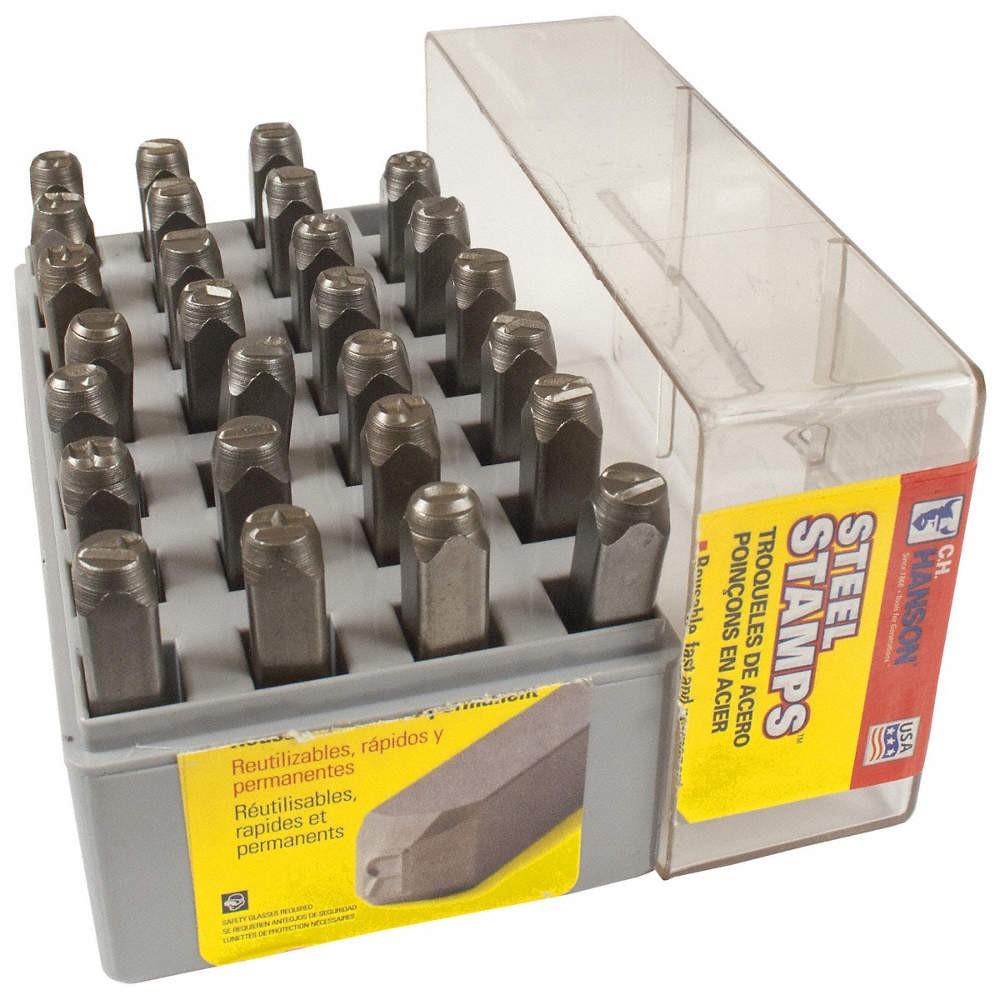 C.H. HANSON Letter Set,1/4 In. H,Steel 43Y638