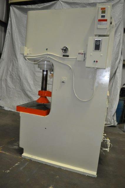 50 TON DENISON C-FRAME HYDRAULIC PRESS 15″ STROKE 24-1/4″ DAYLIGHT 12″ THROAT 6″