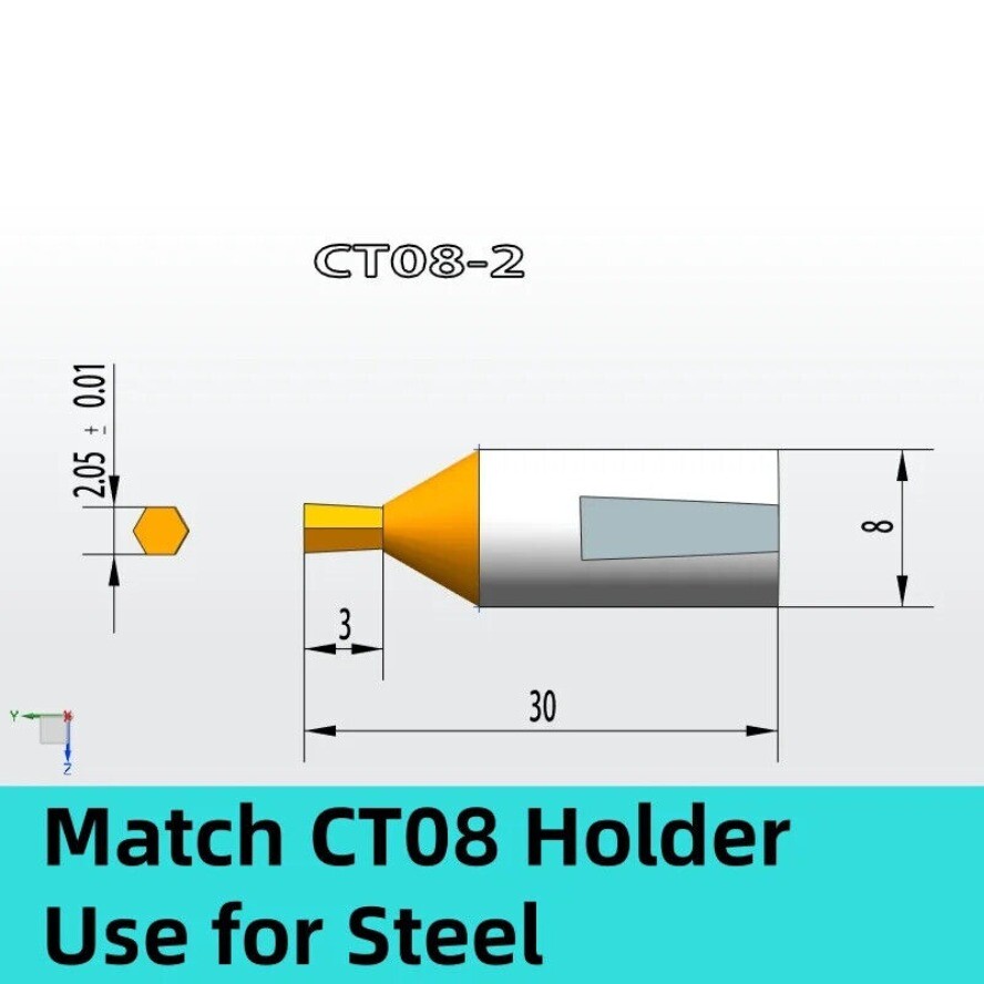 CT08 HSSTin Rotary Broach Punching Cutter Tool 8mm Shank Inner Hexagon for Steel