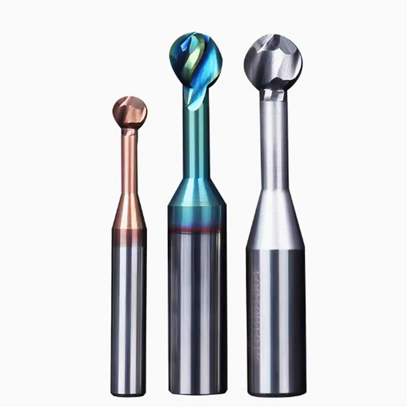 R2mm-R7mm Nano Coated Solid Carbide Ball Nose End Mill Lollipop Cutter CNC Tool