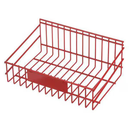 Marlin Steel Wire Products 01431010-05 Rectangular Storage Basket, Steel, Red