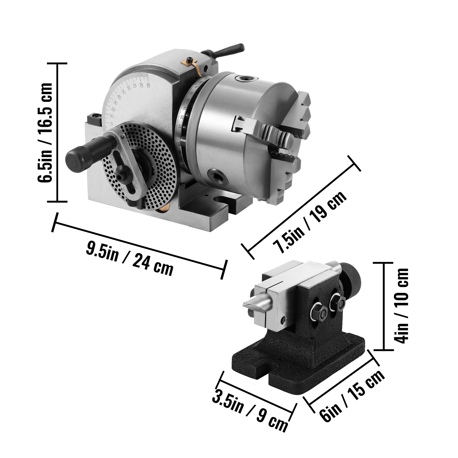 BS-0 Precision Dividing Head With 5″ 3-jaw Chuck STRUCTUAL DURABILITIES NEWEST