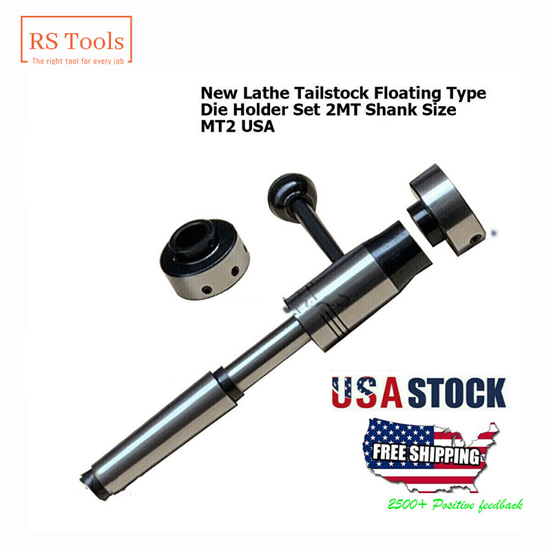 New Lathe Tailstock Floating Type Die Holder Set 2MT Shank Size MT2 RSTOOLS