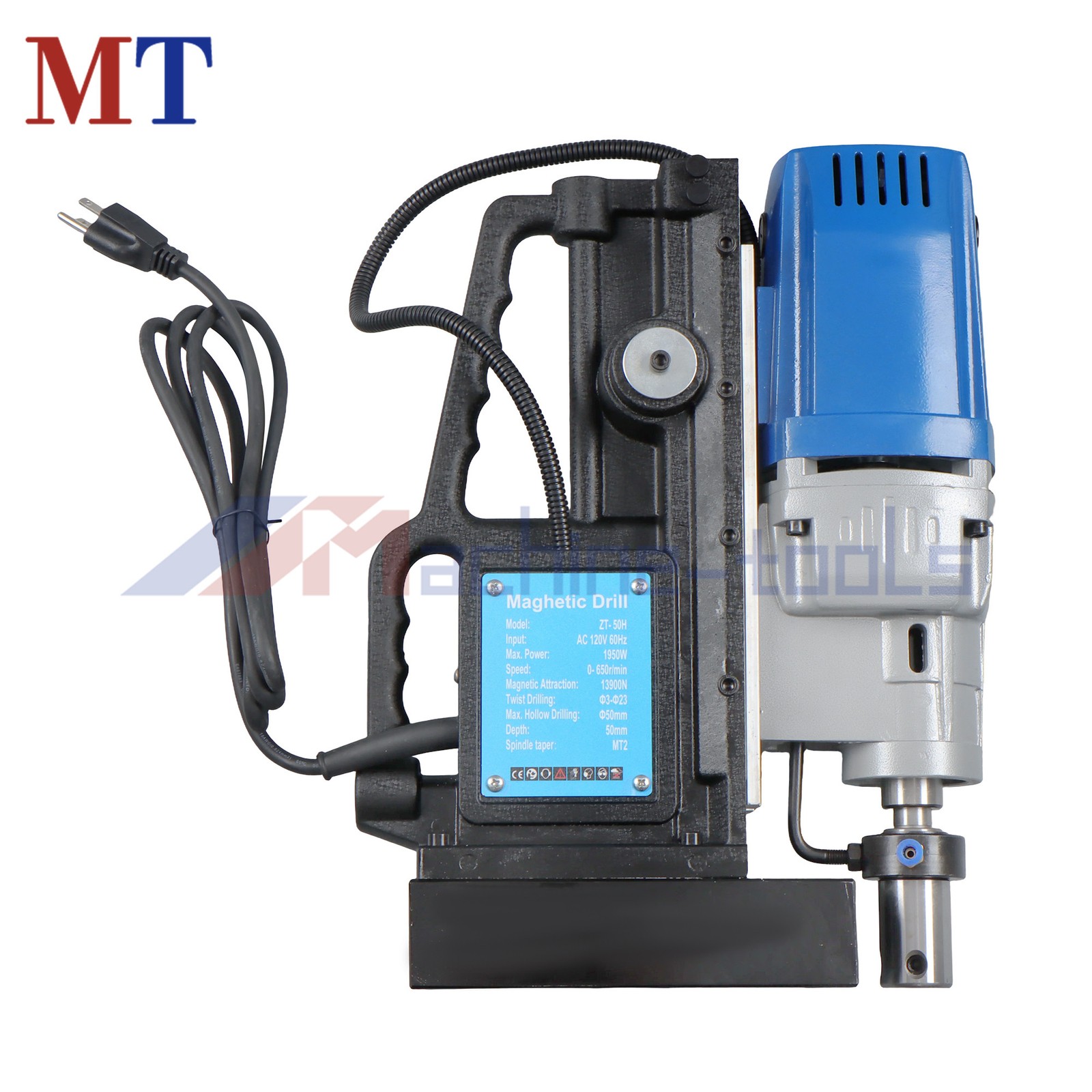Mag Drill Press with 2″ Dia. 3125 lbf/13900N Mag Force, 650 rpm Power, 1950W