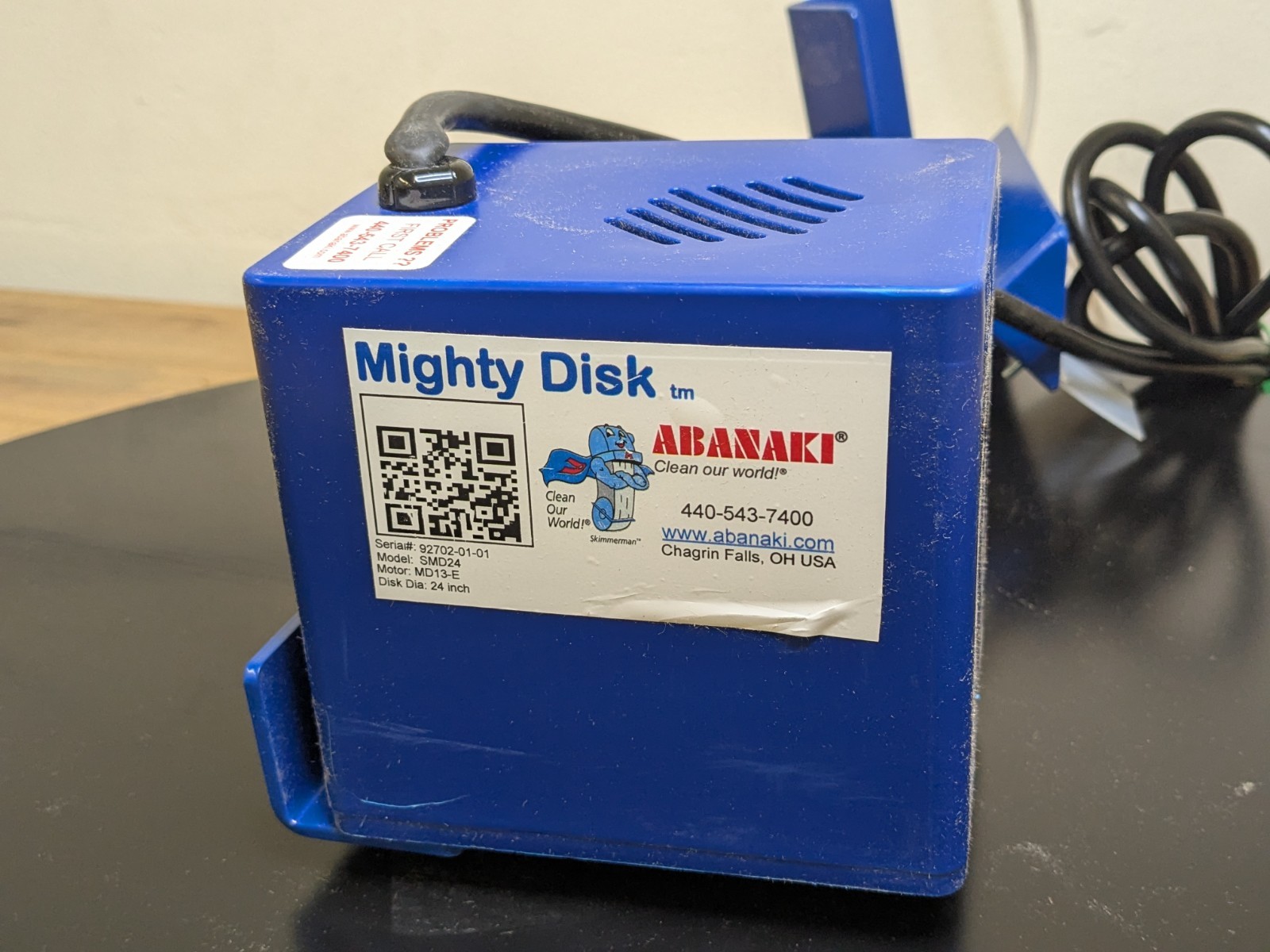 Abanaki Mighty Disk Tramp Oil Skimmer 24″ Diameter 10″ Reach 110v SMD24